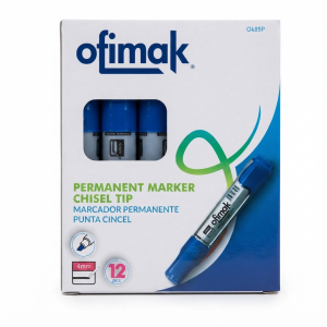 MARCADOR PERMANENTE C/CINCEL AZUL X UNIDAD OFIMAK