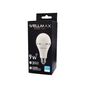 BOMBILLO RECARGABLE 11W LED SAMSUNG C/ ADAPT A70 100-240 LUZ FRIA EL0130 WELLMAX