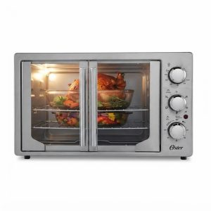 HORNO TOSTADOR 42 LITROS FUNCION HORNEAR ASAR TOSTAR Y CALENTAR LUZ INTERIOR 60 MIN APAGADO AUT COLOR ACERO MARCA OSTER