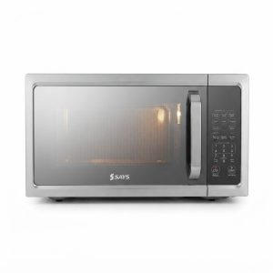 MICROONDAS 52L 1.8 P' BANDEJA GIRATORIA CRISTAL 255 MENU AUTO.TEMPORIZADOR RELOJ COLOR NEGRO Y ACERO INOX MARCA SAYS